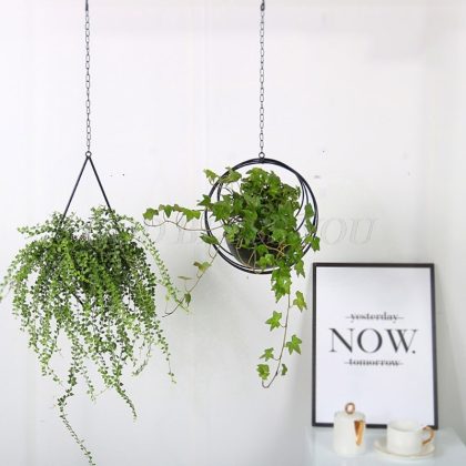 Geometric Metal Iron Plant Flower Hanging Basket Balcony Decoration